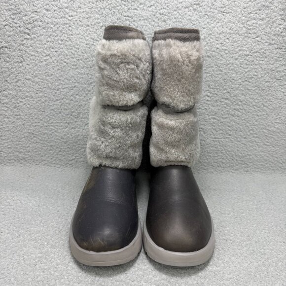 UGG Boots Womens 8 Shoes Metal Grey Reykir Waterproof Shearling Winter Booties - Picture 4 of 11